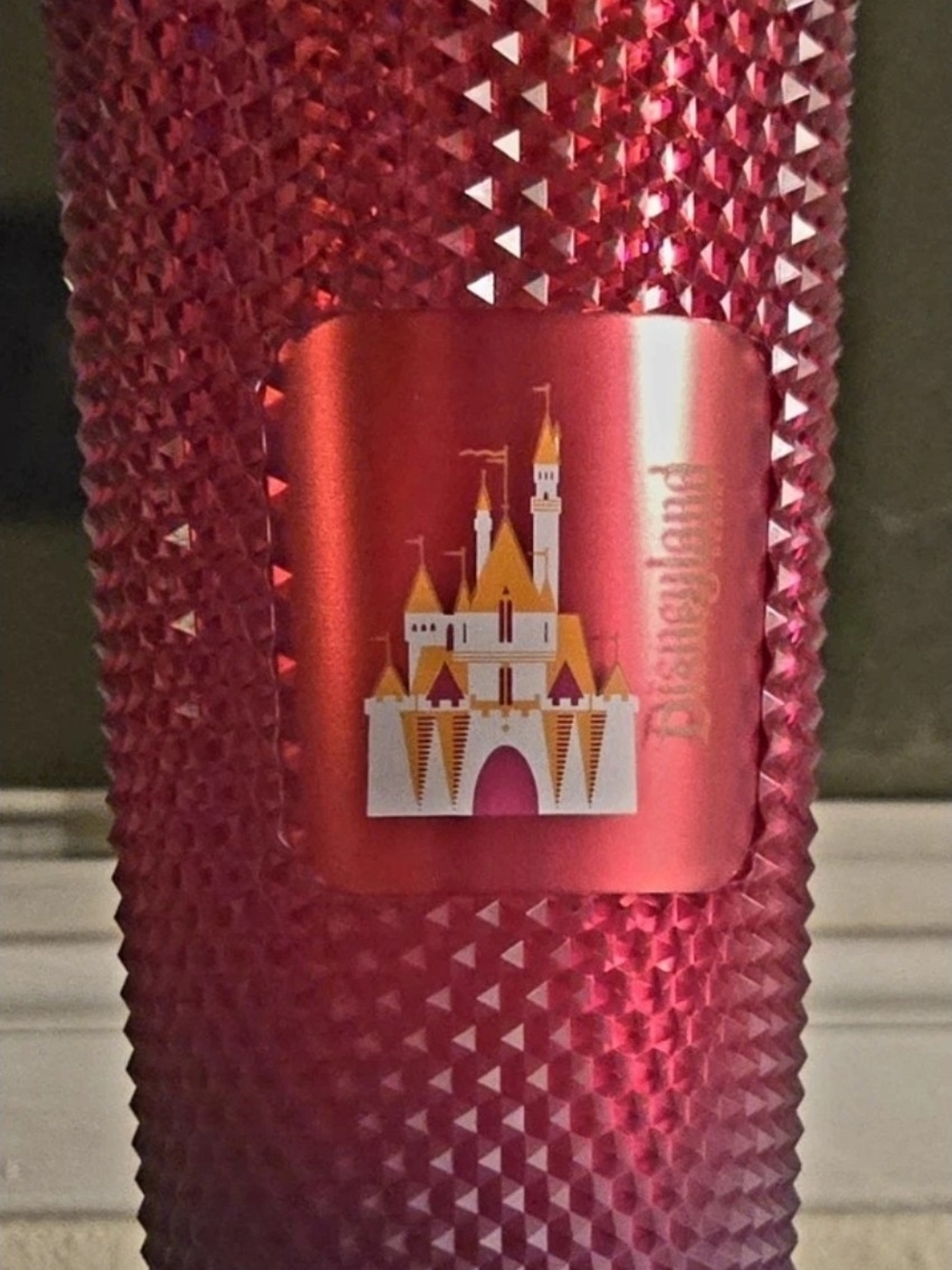 Disney Parks Starbucks Disneyland Castle Studded Tumbler Red Purple Ombre 24oz